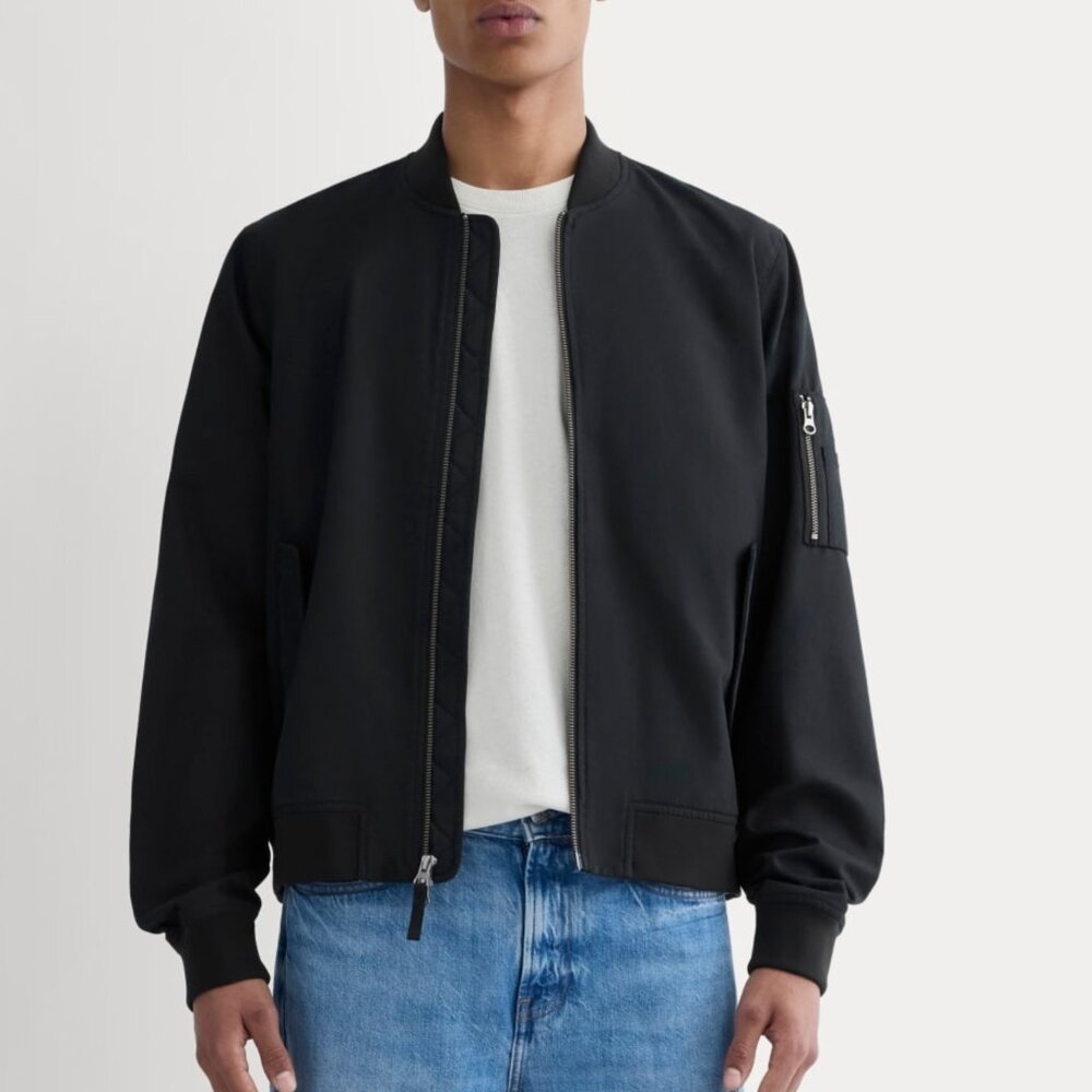 Everlane‎ - M The Bomber Men's Jacket Uniform Black Ribbed Minimalist VGC